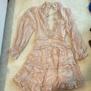 Princess Polly Cream Long Sleeve Dress